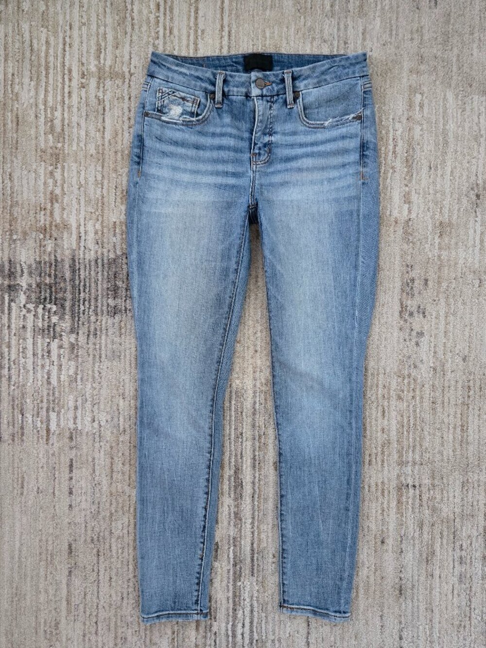 Buckle Black Fit No 53 Skinny Jeans Womens Light Wash Stretch Denim 28W 30L